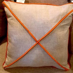 Orange and Tan Accent Pillow